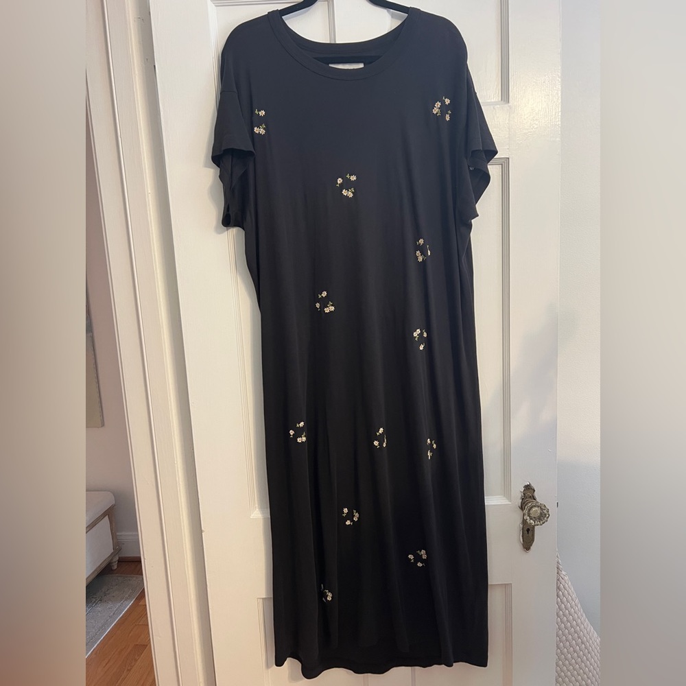 The Great Faded Black Long Flower Dress in size 3